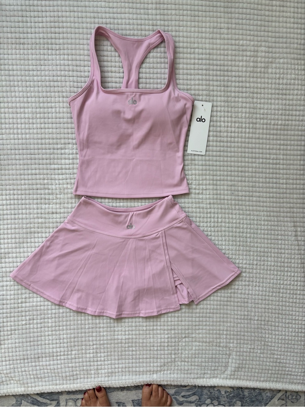 Alo Pink Athletic Tank & Skirt Set - Picture 2 of 7